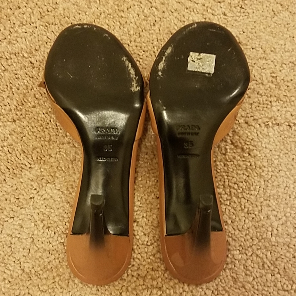 Authentic Prada Brown open toe heels with … - Picture 4 of 8